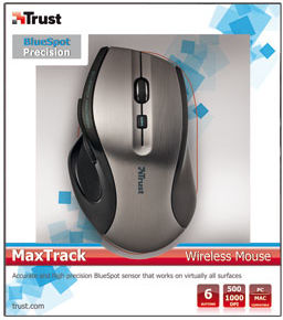 Trust MaxTrack Wireless Kabellos Maus Silber