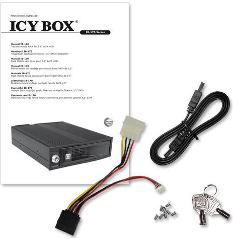 Icy Box IcyBox 3,5" SATA hard drive rack in 1x5,25" Black (IB-170SK-B)
