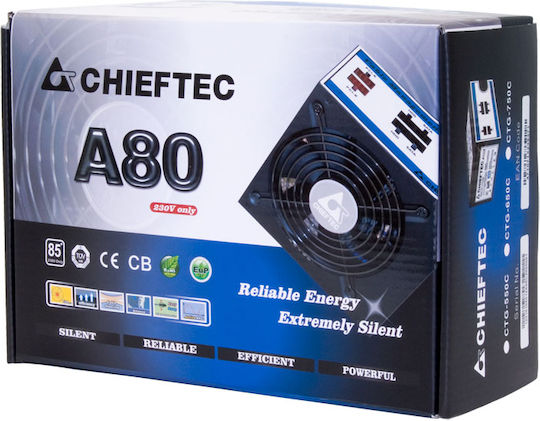 Chieftec CTG-650C 650W Μαύρο Τροφοδοτικό Υπολογιστή Semi Modular 80 Plus Standard