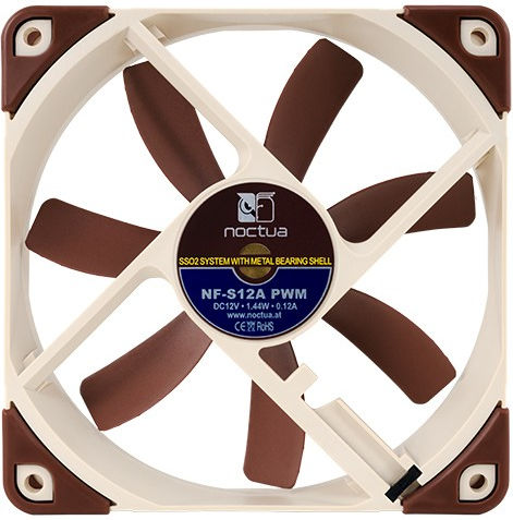 Noctua NF-S12A Case Fan 120mm (1200rpm / 63.27cfm) Χωρίς Led Φωτισμό και Σύνδεση 4-Pin PWM Καφέ