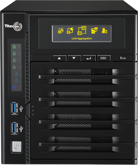 Thecus N4800Eco NAS Turnul cu 4 sloturi pentru HDD/SSD și 2 porturi Ethernet