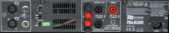 Power Dynamics PDA-B1000 PA Power Amplifier 2 Channels 350W/4Ω 500W/8Ω with Cooling System Black