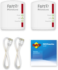 FRITZ Fritz! 510E Powerline Διπλού Kit για Ενσύρματη Σύνδεση και Θύρα Ethernet