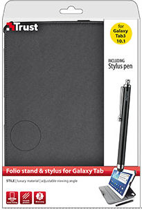Trust Stile Folio Stand Flip Cover Black Galaxy Tab 3 10.1