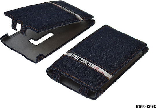 Star Case Roma Jeans Вертикален флип Син (Lumia 920)