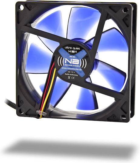 Noiseblocker BlackSilent XE1 Case Fan 92mm (1500rpm / 29.42cfm) Without LEDs Lighting and Connection 3-Pin