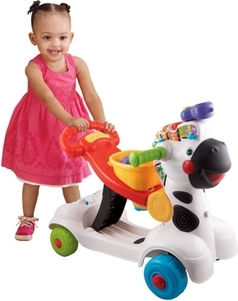 Vtech 3-in-1 Zebra Scooter Baby Walker Car Ride On for 6++ Months Multicolour