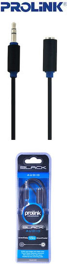 Prolink Cablu Audio 3,5 mm Male - 3,5 mm Feminin Negru 0,5 m PB106-0050