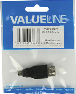 Valueline VLCP 60902 B Mini USB Male to USB-A Female Converter 1 Piece
