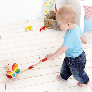 Hape Pull-Along Toy Push Butterfly made of Wood for 12++ Months