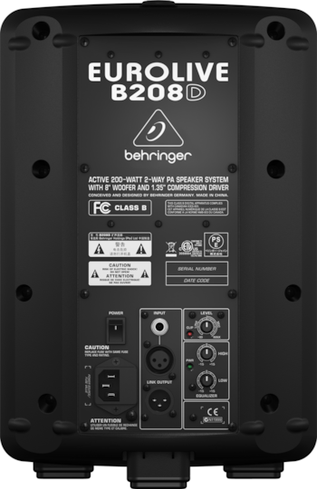 Behringer B208D Αυτοενισχυόμενο Ηχείο PA 200W με Woofer 8" 24.9x20.5x37.2εκ.