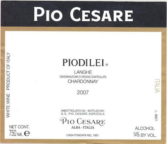 Pio Cesare Κρασί Chardonnay Λευκό Ξηρό 750ml
