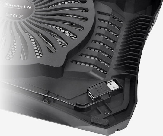 Thermaltake Massive V20 Cooling Pad για Laptop έως 17" με 1 Ανεμιστήρα και Φωτισμό