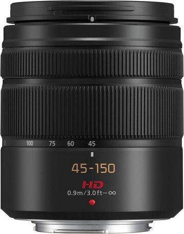 Panasonic Crop Kameraobjektiv Lumix G Vario 45-150mm f/4-5.6 ASPH Mega OIS Standard-Zoom für Micro Four Thirds (MFT) Mount Black