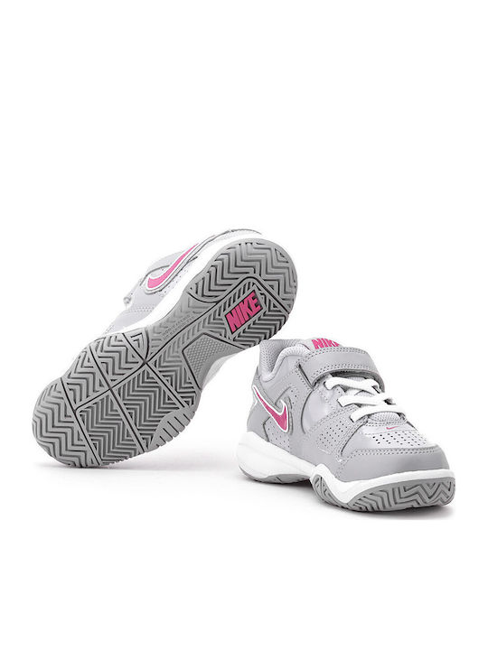 Court Kids Sports Shoes Running with Hoop & Loop Closure Gray