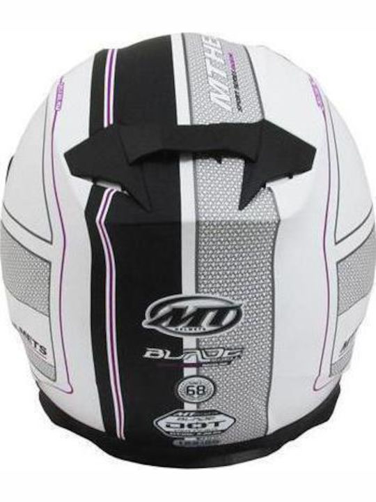 MT Blade SV Raceline Matt Black/White/Pink Motorradhelm Volles Gesicht ECE 22.05 1450gr MTH000KRA154