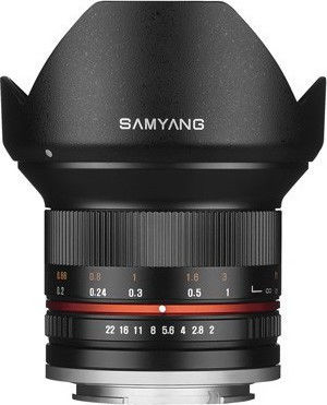 Samyang Crop Camera Lens 12mm f/2.0 NCS CS Wide Angle for Micro Four Thirds (MFT) Mount Black