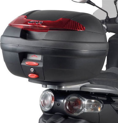 Givi E340 Vision Monolock Motorcycle Top Case με Κόκκινα Αντανακλαστικά 34lt Black