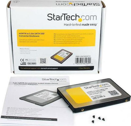 StarTech Hard Drive Case 2.5" SATA III with connection SATA in Schwarz color