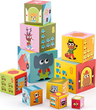 Djeco Stapelspielzeug Cubes Early Years für 12++ Monate