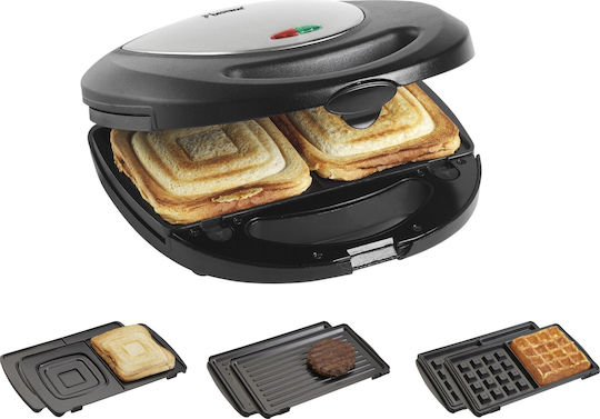 Bestron ASM8010 Grill Sandwich Maker with Removable Plates 760W Black