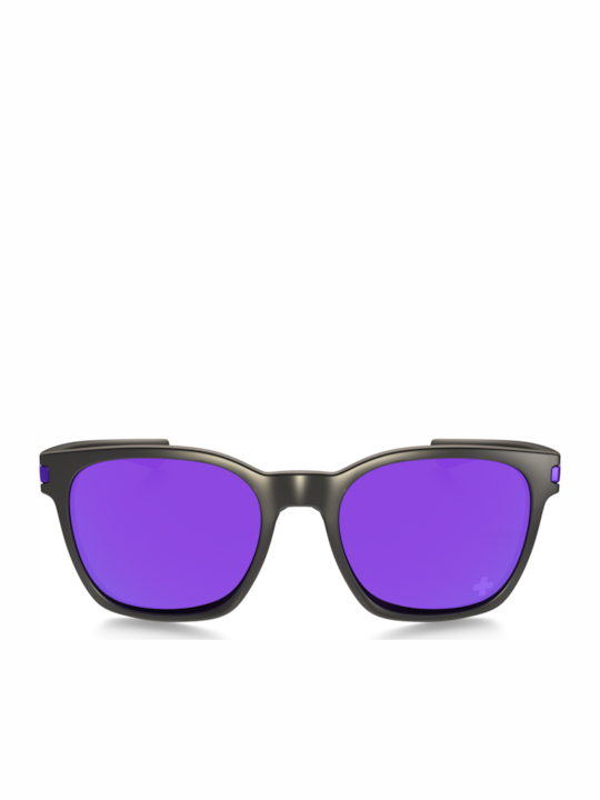 Oakley Men's Sunglasses with Black Acetate Frame and Purple Mirrored Lenses OO9175-31