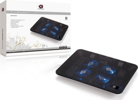 Conceptronic Cooling Pad για Laptop έως 17.3" με 4 Ανεμιστήρες και Φωτισμό (CNBCOOLPADL4F)