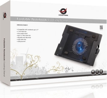 Conceptronic Cooling Pad για Laptop έως 17" με 1 Ανεμιστήρα και Φωτισμό (CNBCOOLSTAND1F)