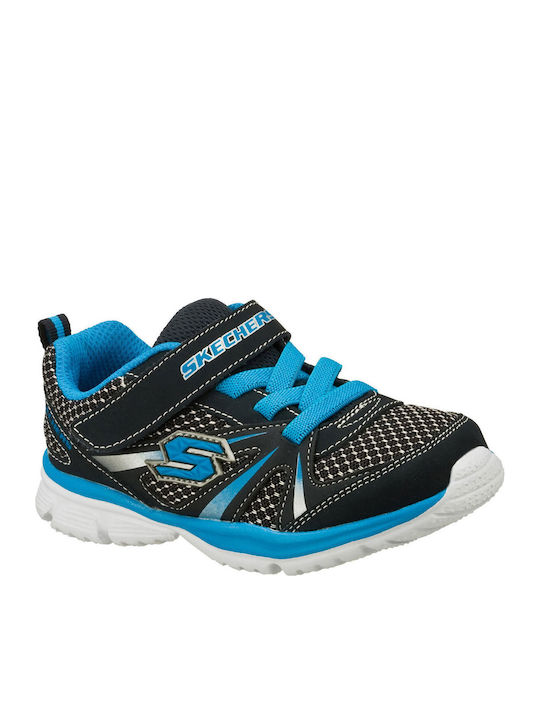 Kids Sports Shoes Running with Hoop & Loop Closure Black