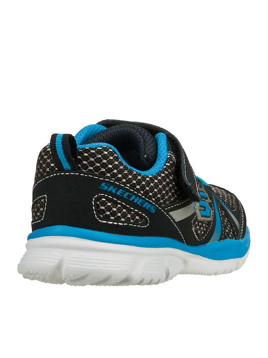 Kids Sports Shoes Running with Hoop & Loop Closure Black