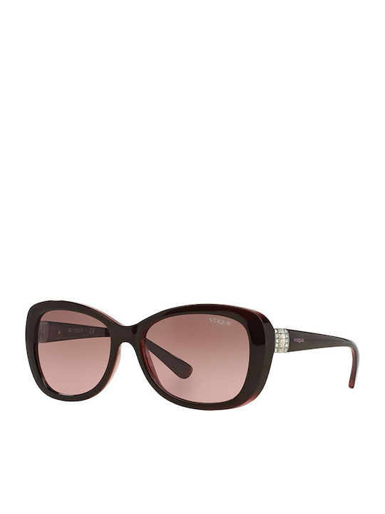Vogue Women's Sunglasses with Burgundy Plastic Frame and Brown Gradient Lens VO2943SB 1941/14