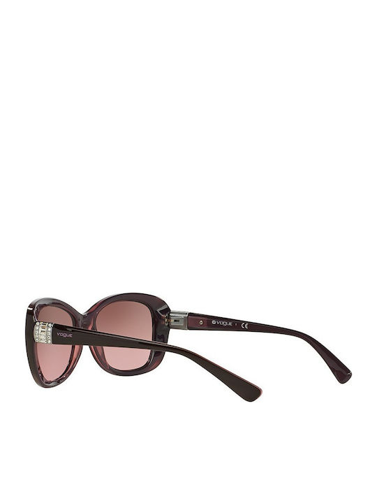 Vogue Women's Sunglasses with Burgundy Plastic Frame and Brown Gradient Lens VO2943SB 1941/14