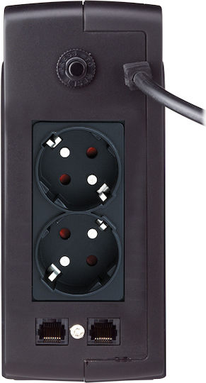 Powerwalker VFD 600 (CEE 7/3) UPS Off-Line 600VA 300W with 2 Schuko Power Plugs