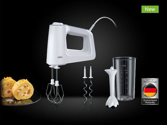Braun HM 3105 Multimix 3 Hand Mixer 500W White
