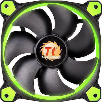 Thermaltake Riing 14 LED Green Вентилатор за кутия 140мм с Зелен осветление и връзка 3-Pin 1бр