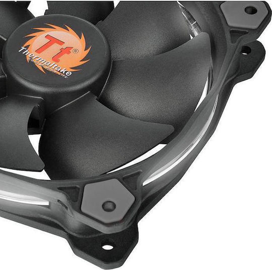 Thermaltake Riing 14 LED White Gehäuselüfter 140mm mit Weiß Beleuchtung und Verbindung 3-polig 1Stück Schwarz