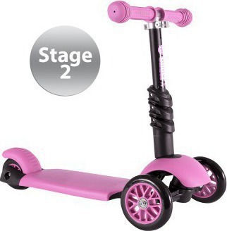 Y Volution Kinderroller Klappbar Y Glider 3 in 1 3-Rad mit Sitz Für 3+ Jahre Rosa