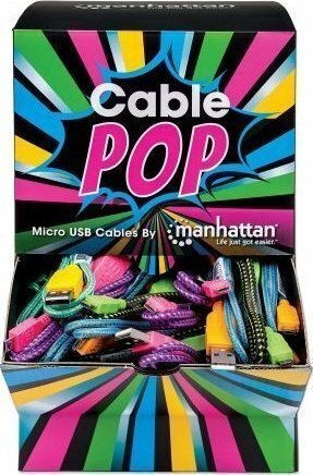 Manhattan Braided USB 2.0 spre micro USB Cablu Multicolor 0.5m (394178) 1buc