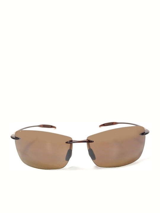 Maui Jim Lighthouse Men's Sunglasses with Brown Metal Frame and Brown Polarized Lens 423-26