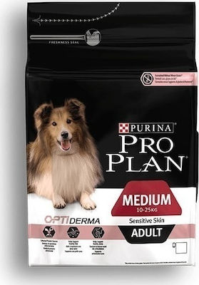 Purina Pro Plan OptiDerma Medium Adult 14kg Hrană Uscată pentru Câini Adulți de Rase Medii cu Somon și Orez