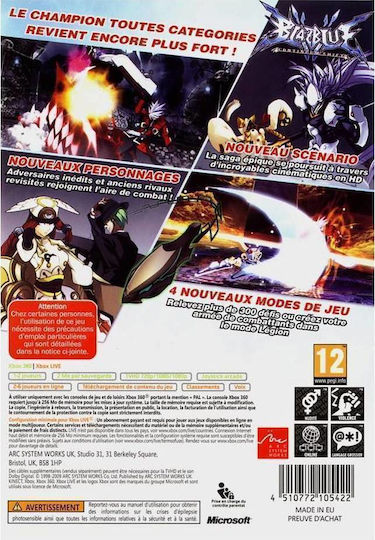 Blazblue Continuum Shift Xbox 360 Game