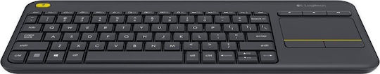 Logitech K400 Plus Ασύρματο Πληκτρολόγιο με Touchpad Αγγλικό US Μαύρο