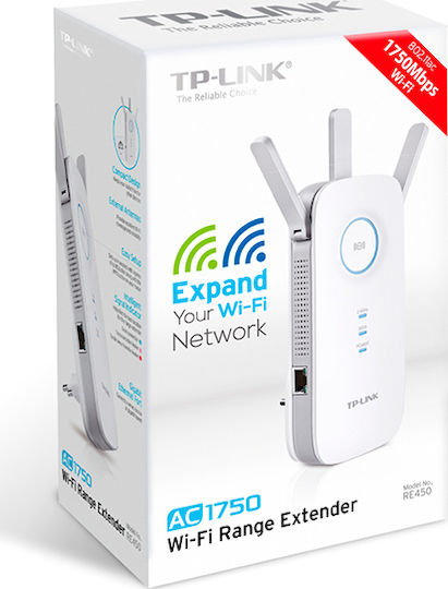 TP-LINK RE450 v1 WiFi Extender Dual Band (2.4 & 5GHz) 1750Mbps
