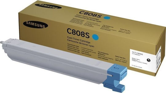 Samsung CLT-C808S Γνήσιο Toner Laser Εκτυπωτή Κυανό 20000 Σελίδων (SS560A)