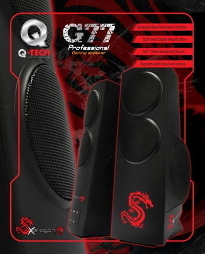 Q-Tech X-DRAGON G-77 2.0 Speakers 9.6W Black
