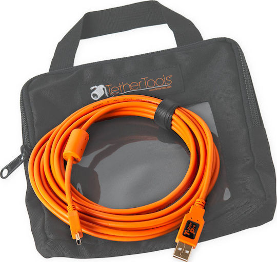 Tether Tools USB 2.0 Kabel USB-A-Stecker - Mini-USB-B-Stecker Orange 4.6m CU5451