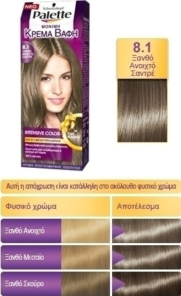 Palette Intensive Color Creme Боя За Коса 8.1 Светло Пепеляво Рус 50ml