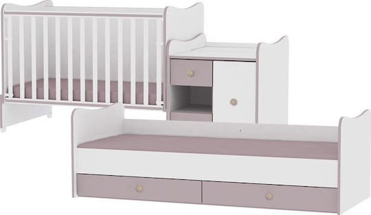 Lorelli Babybett Multifunktional Minimax White & Cappuccino für Matratze 60x120cm