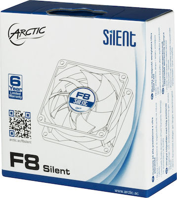 Arctic F8 Silent 80mm 3-Pin Case Fan Black/White