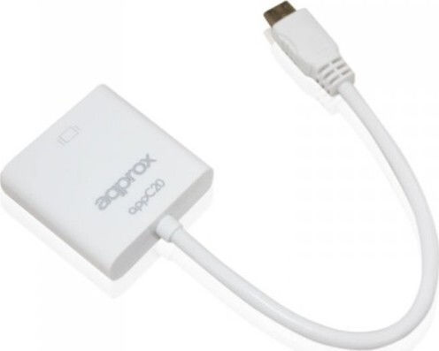 Approx APPC20 Μετατροπέας mini HDMI male σε VGA female Λευκό